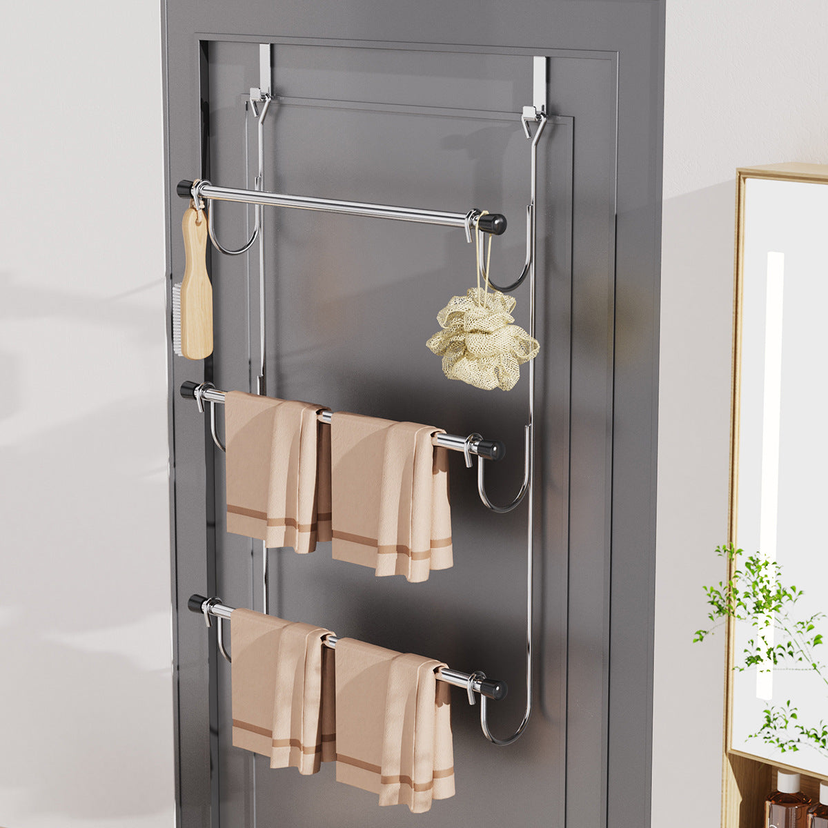 Drill-free Three-tier Door Towel Rack for Sweat Towels