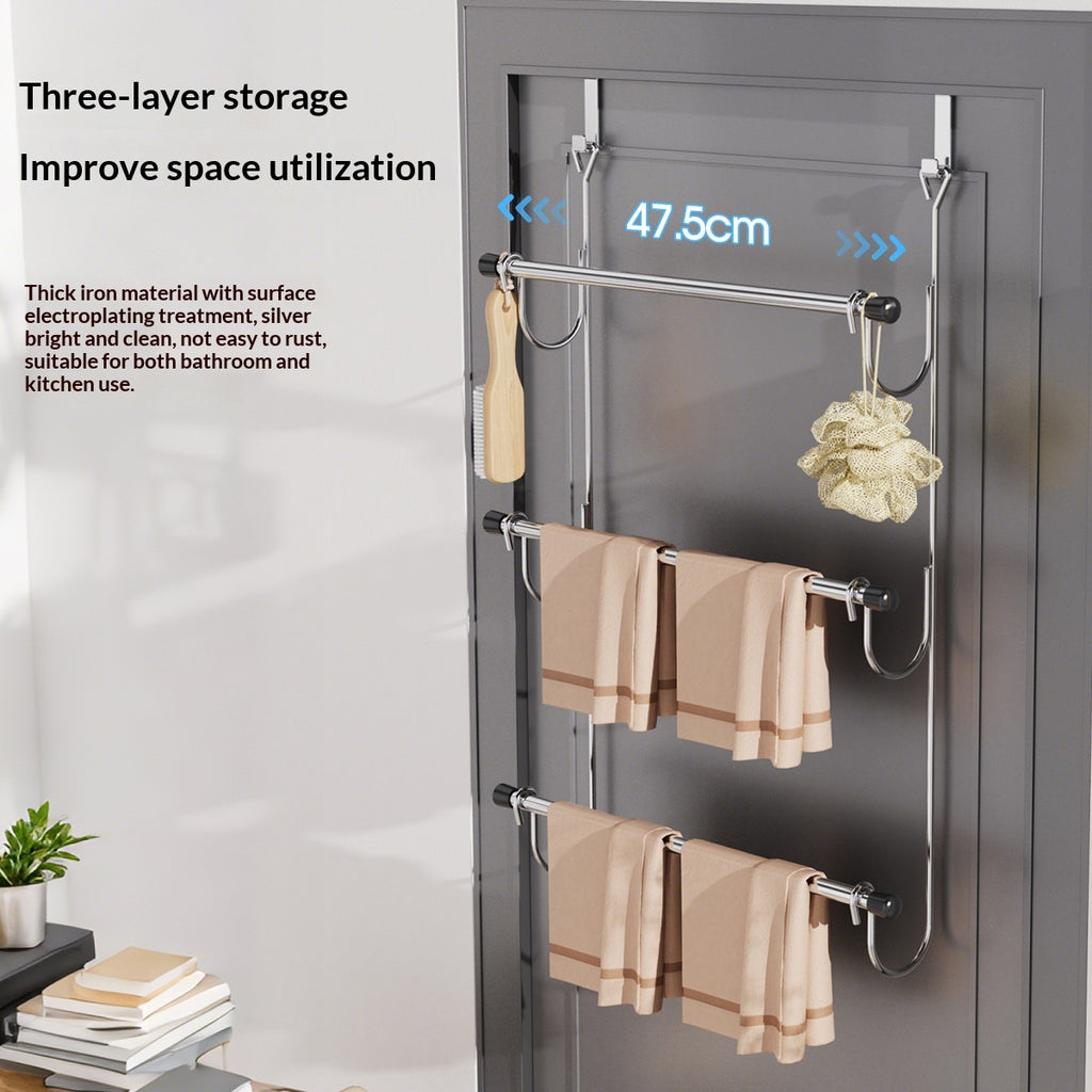 Drill-free Three-tier Door Towel Rack for Sweat Towels