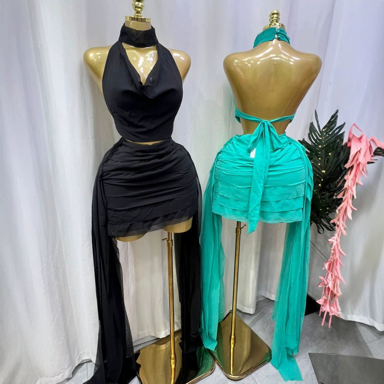 New Style Hollow Out Backless Mini Dress for Women