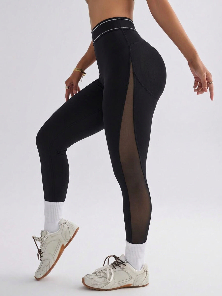 Stylish Mesh-Panel Sports Leggings for Women