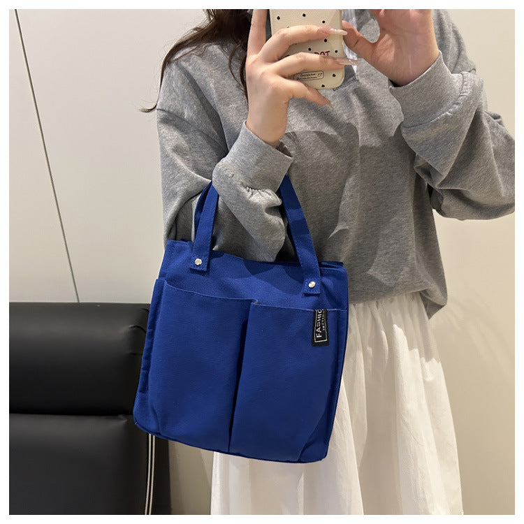 Plain-colored Tote Bag Student Lunch Box - Versatile Gym Bag