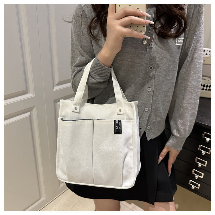 Plain-colored Tote Bag Student Lunch Box - Versatile Gym Bag