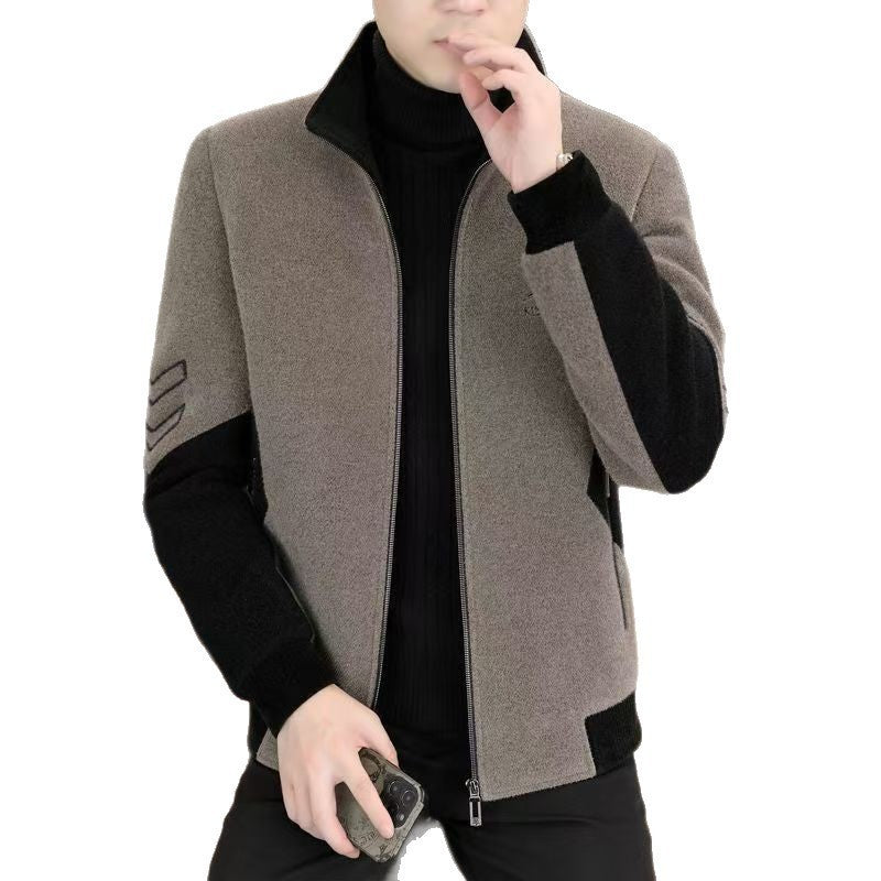 Mens Stand-Neck Jacket with Fleece Lining for Ultimate Comfort
