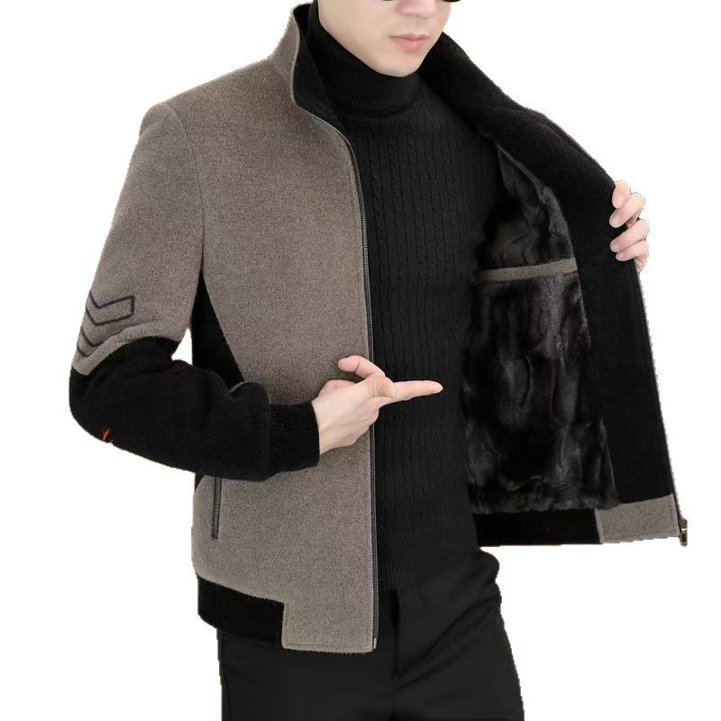 Mens Stand-Neck Jacket with Fleece Lining for Ultimate Comfort