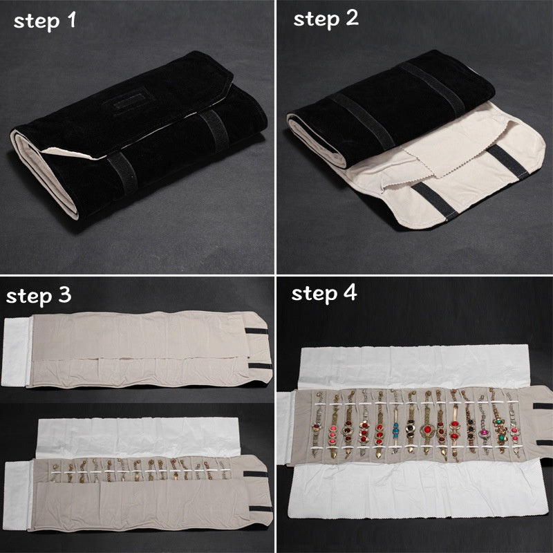 Stylish Exhibition Jewelry Roll Bag for Home Office Storage