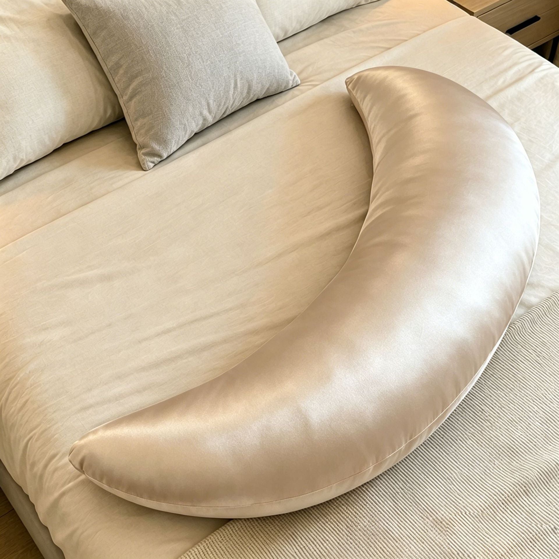 Large Moon-shaped Maternity Pillow for Ultimate Comfort