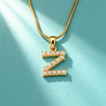 18K Gold Pearl 26-Letter Necklace for Women