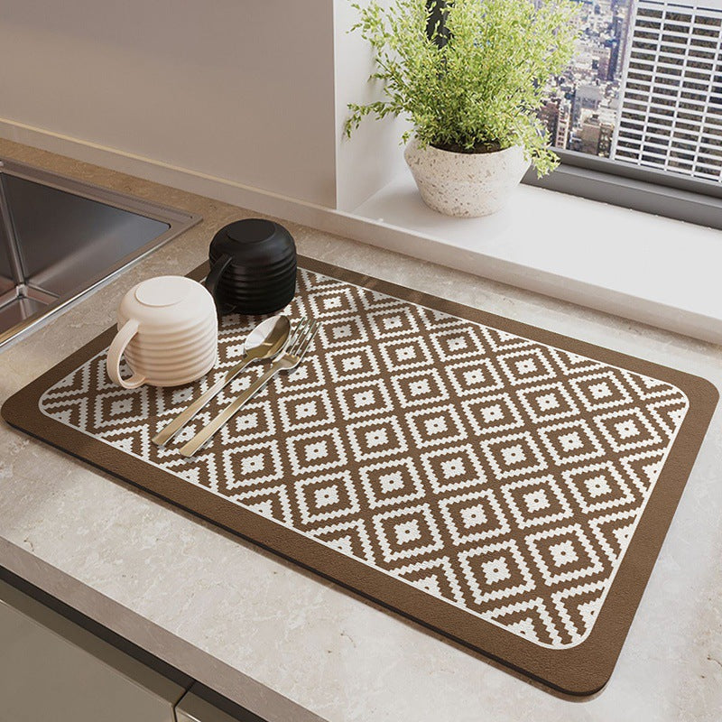 Non-slip Water-absorbent Table Mat for Bowls and Chopsticks