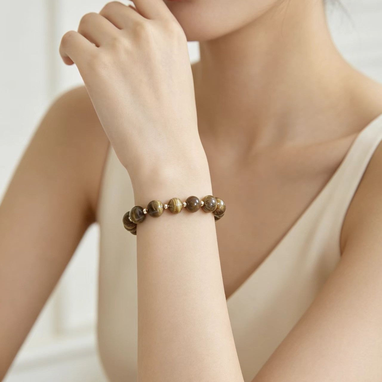 Womens Versatile Natural Stone Bracelet with Pumice Stone