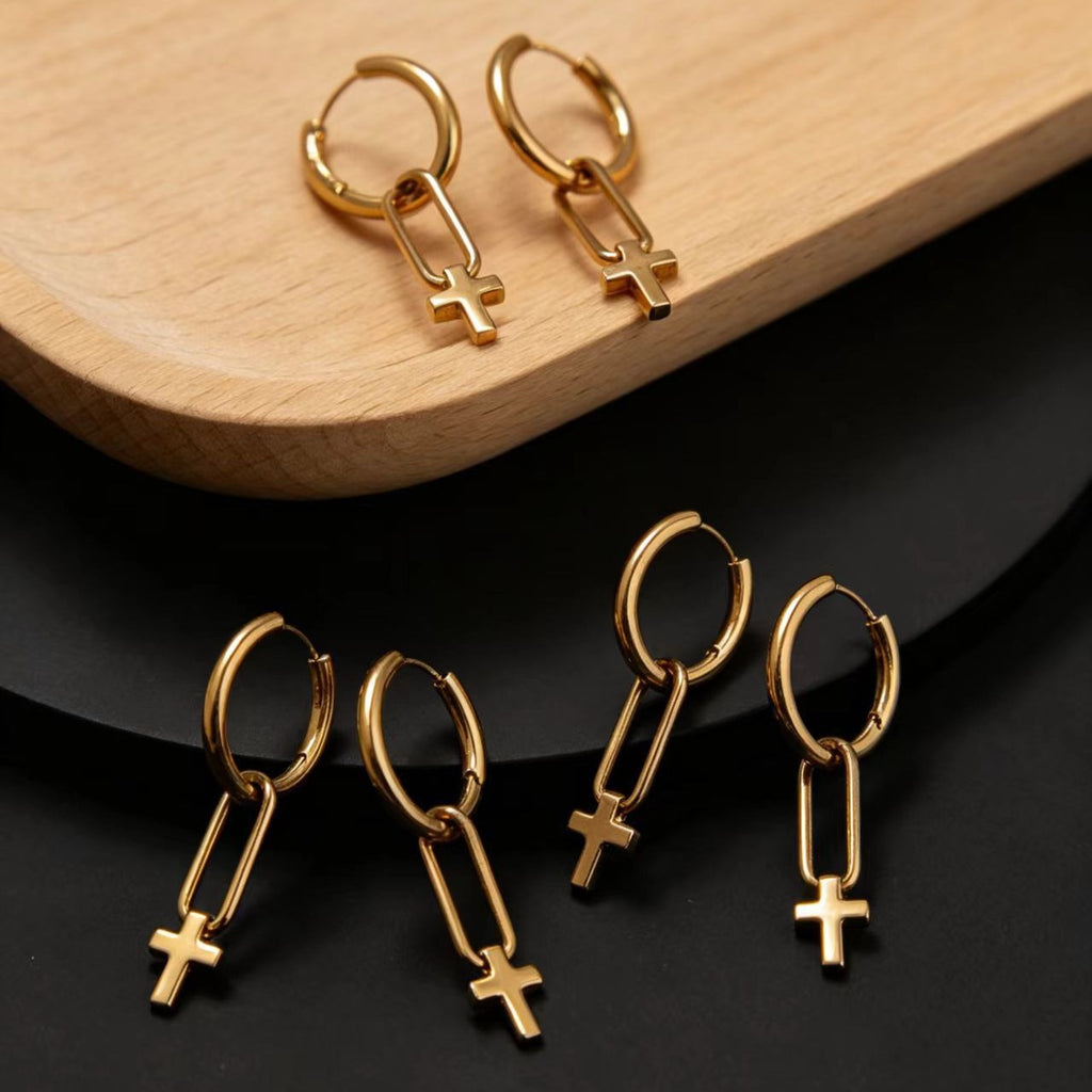 Fashionable and Minimalist Cross Earrings for Everyday Wear