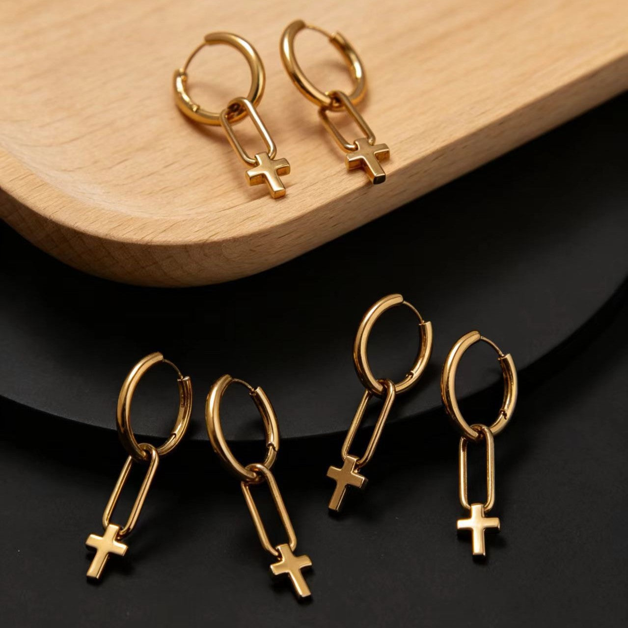 Fashionable and Minimalist Cross Earrings for Everyday Wear