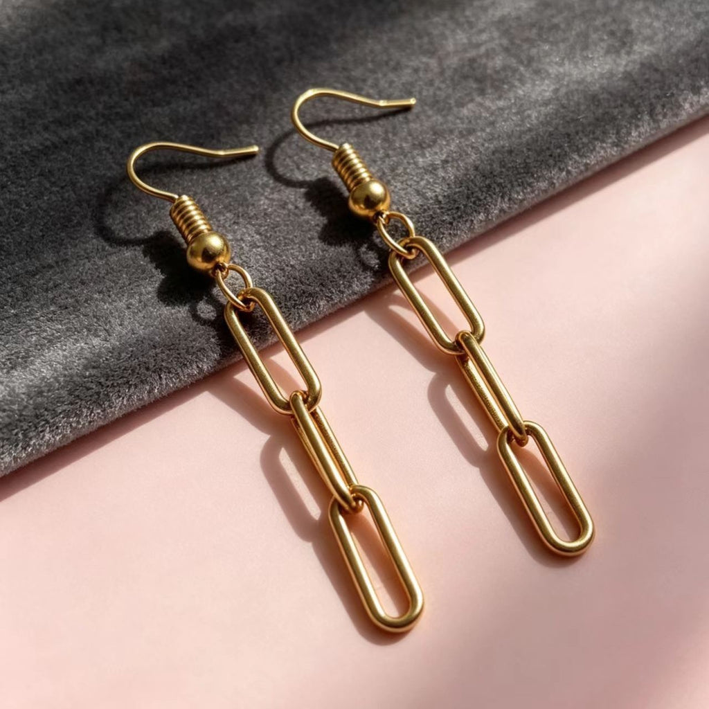 Irregular Cross-shaped Stainless Steel Earrings for Trendy Look