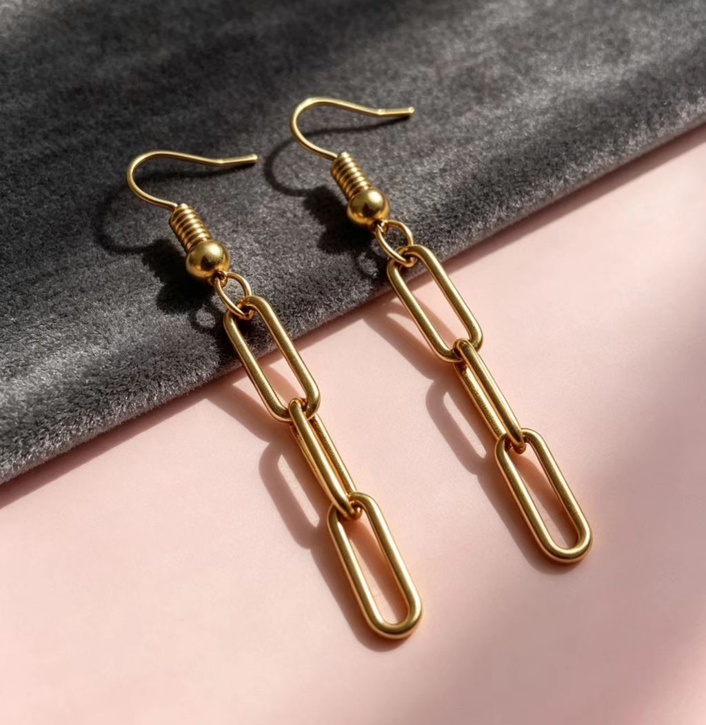 Irregular Cross-shaped Stainless Steel Earrings for Trendy Look