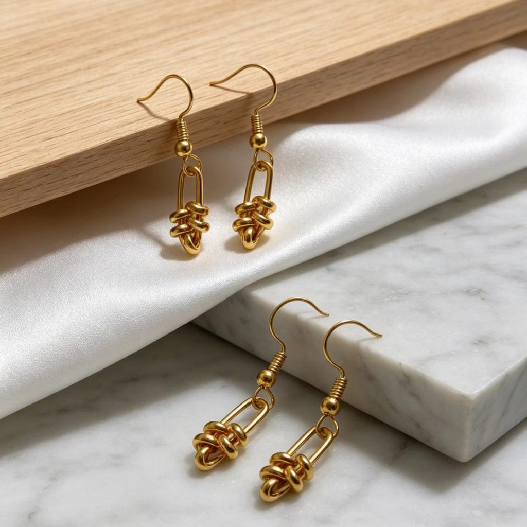 Irregular Cross-shaped Stainless Steel Earrings for Trendy Look
