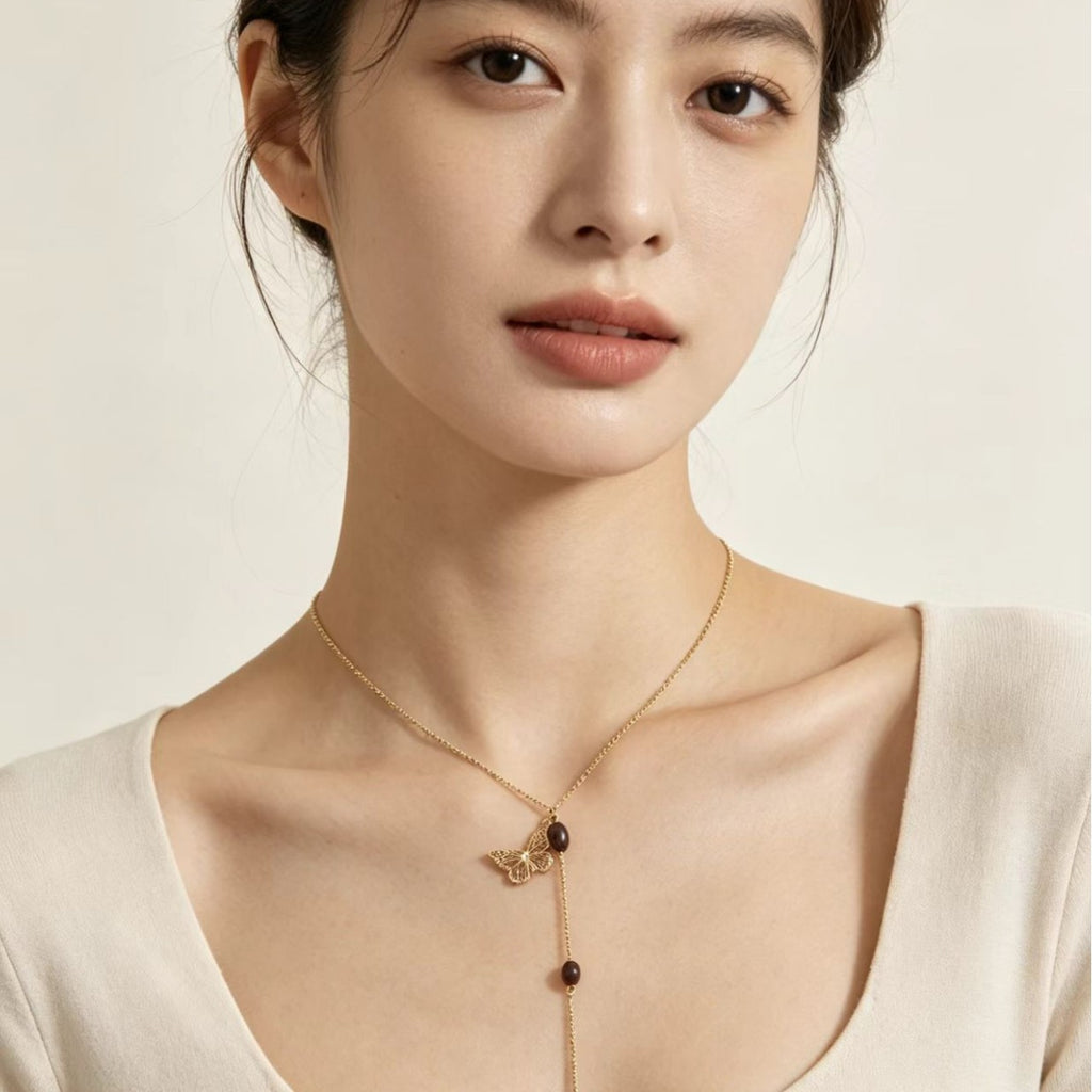 Simple Hollow-Out Gourd Tassel Necklace for Women