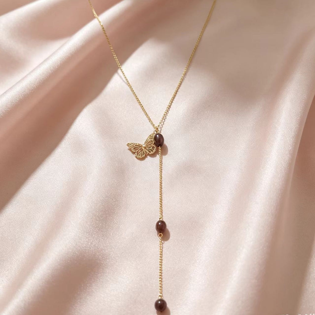 Simple Hollow-Out Gourd Tassel Necklace for Women