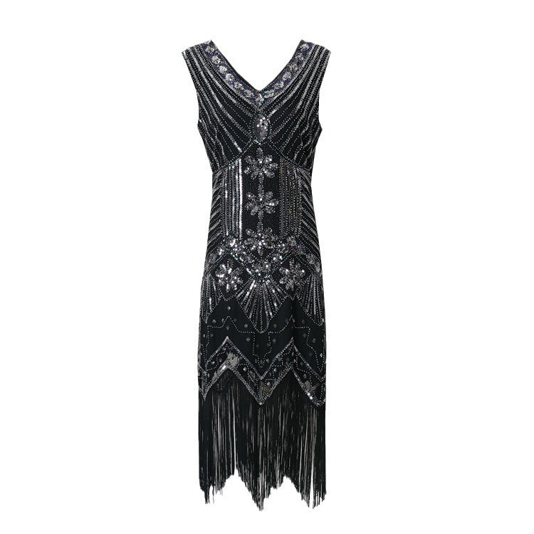 Womens Retro Sequin And Beaded Dress for Stylish Events