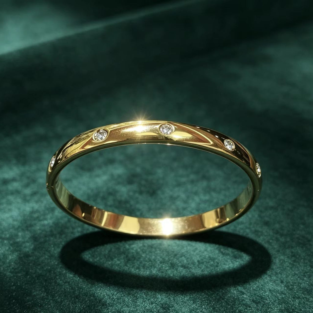 Zircon Plain Ring Bracelet - Elegant Women's Jewelry