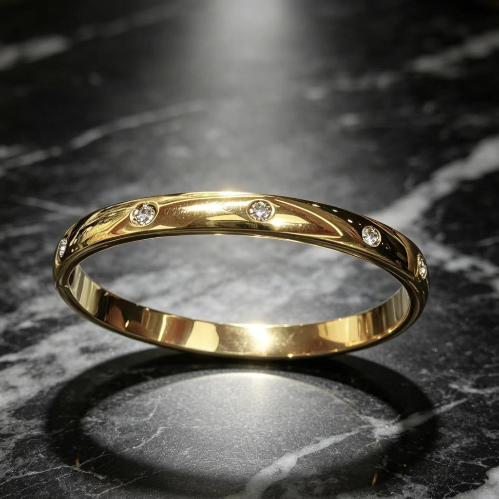 Zircon Plain Ring Bracelet - Elegant Women's Jewelry