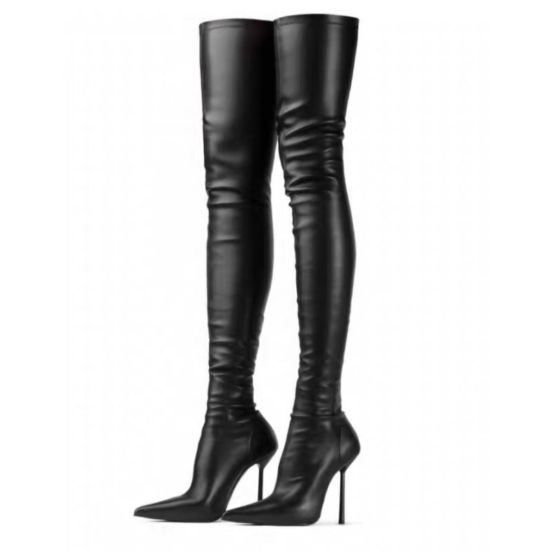 Fashionable Pointed-toe Stiletto Over-the-knee Plus-size Boots