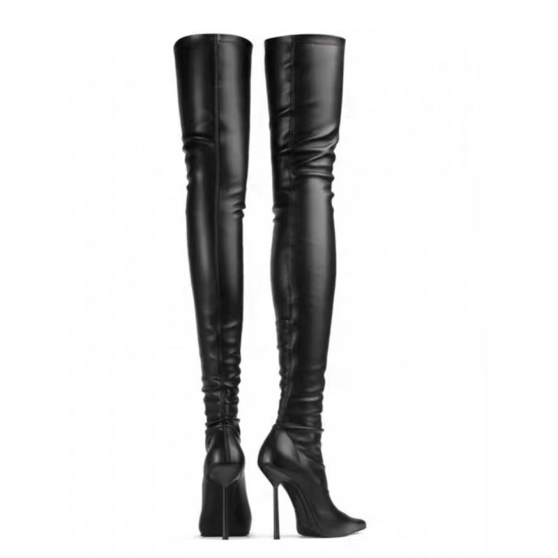 Fashionable Pointed-toe Stiletto Over-the-knee Plus-size Boots