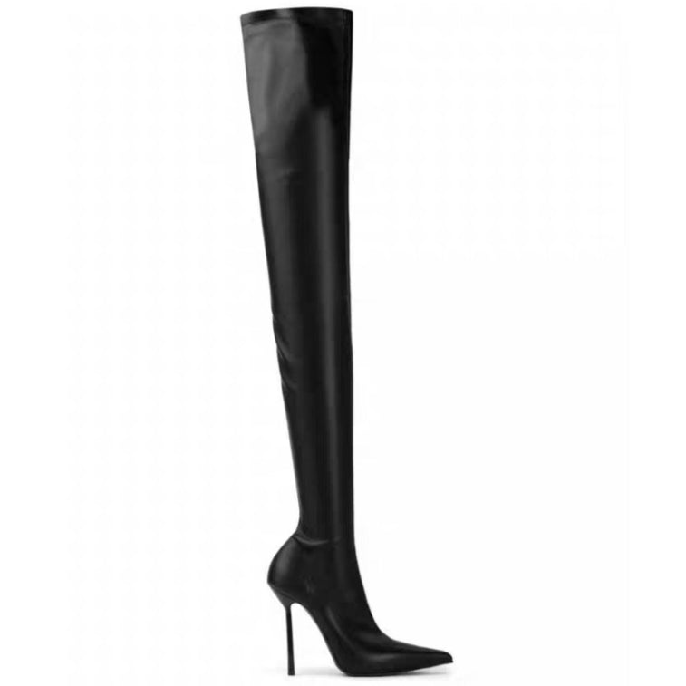 Fashionable Pointed-toe Stiletto Over-the-knee Plus-size Boots