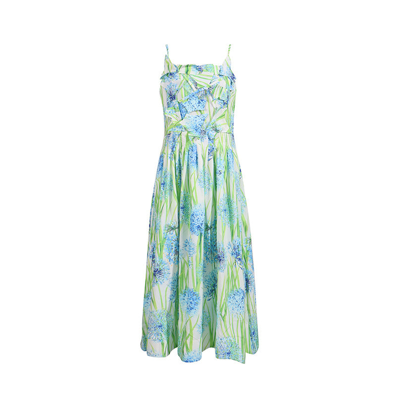 Strap High Waisted Floral Dress - Stylish Comfort for Every Occasion