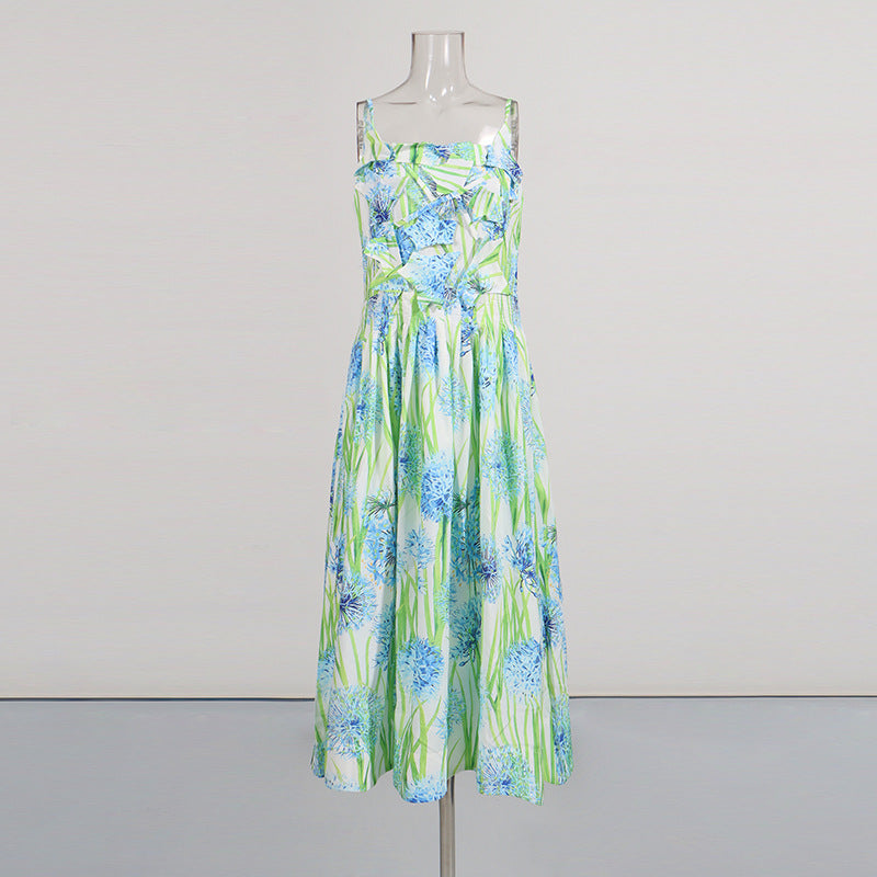 Strap High Waisted Floral Dress - Stylish Comfort for Every Occasion