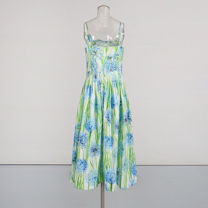 Strap High Waisted Floral Dress - Stylish Comfort for Every Occasion