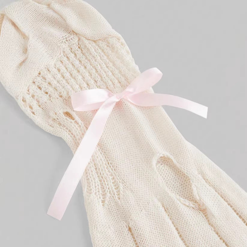 French-style Vintage Lace-up Hollow-out Sweater for Women