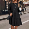 Womens Ruffled Round-neck Dress - Stylish & Comfortable