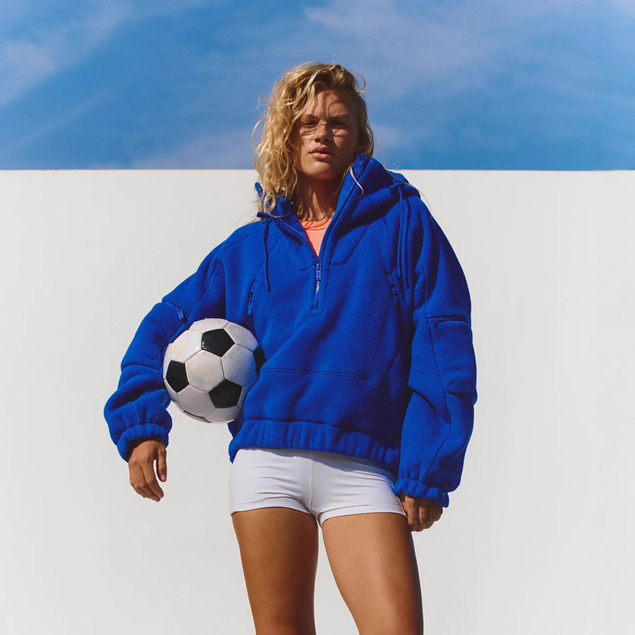 Zip-up Long-sleeve Pullover Hoodie for Street Style