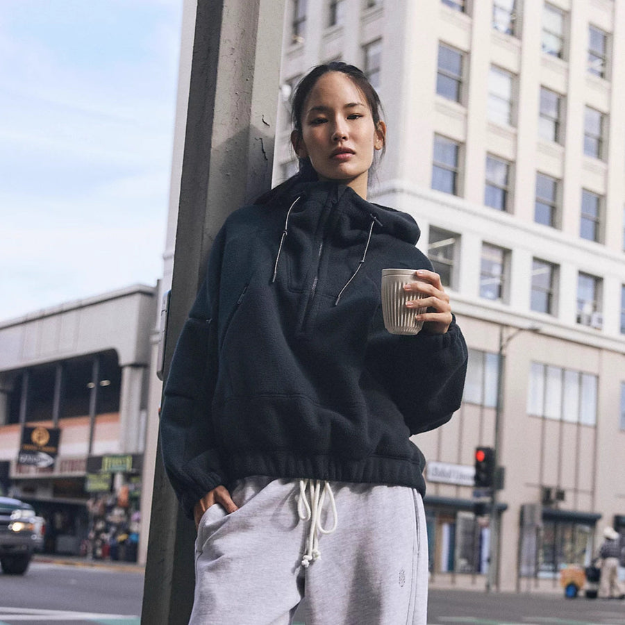 Zip-up Long-sleeve Pullover Hoodie for Street Style