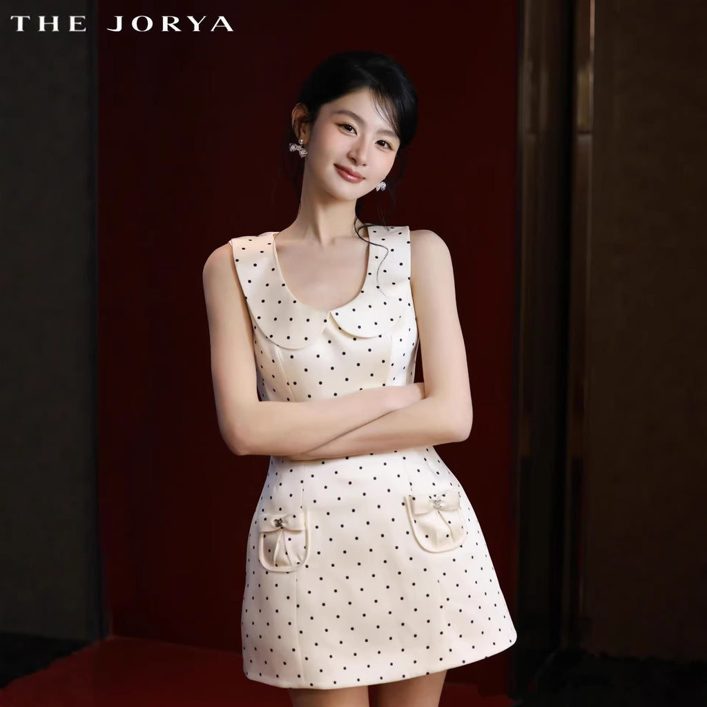 Polka-dot French-style Elegant Waist-cinching Dress