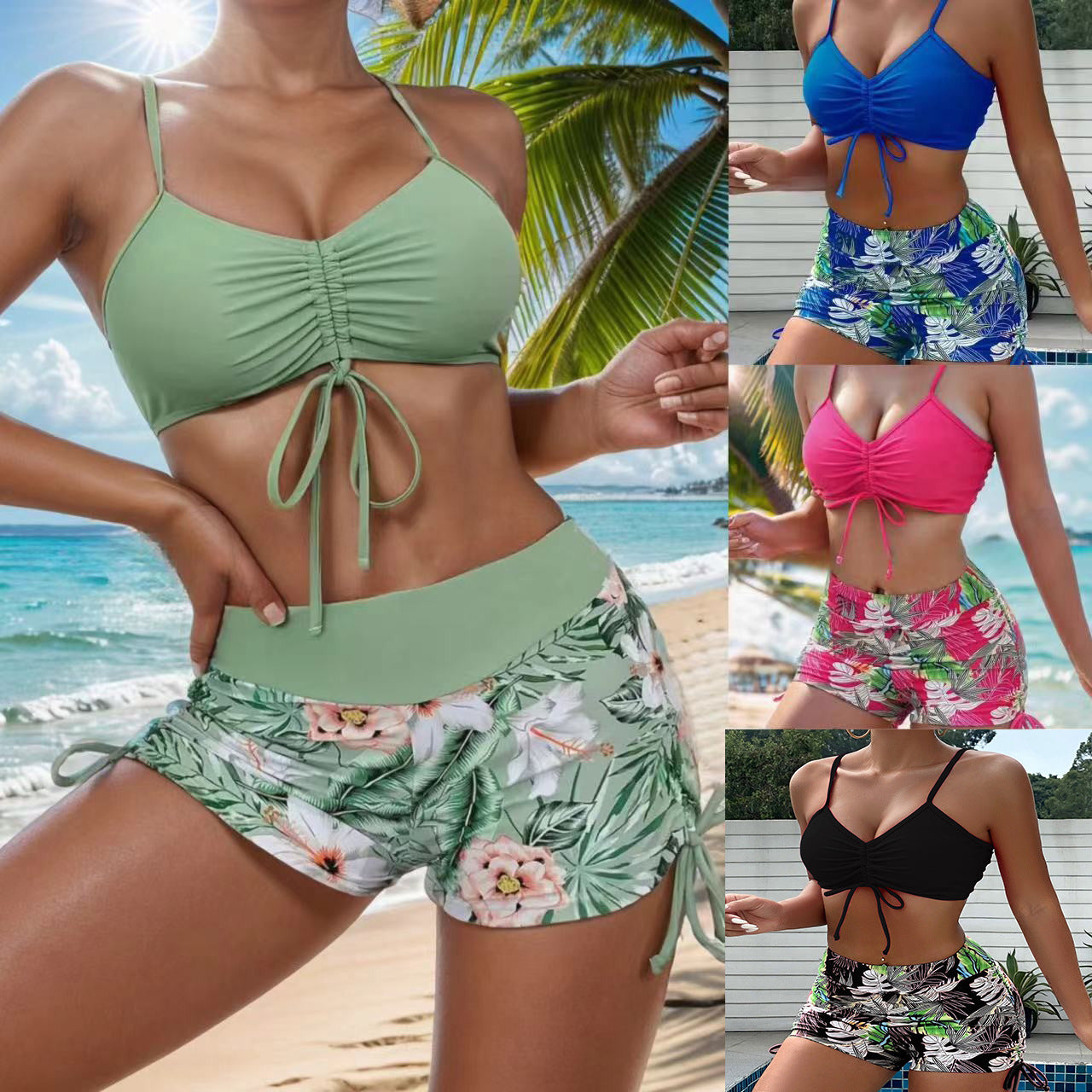 Plus-size Two-Piece Split Bikini Set for Trendy Beach Days