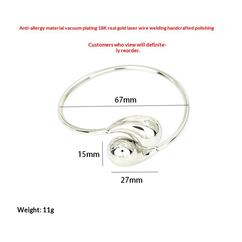 18k Gold Stainless Steel Irregular Teardrop Bracelet