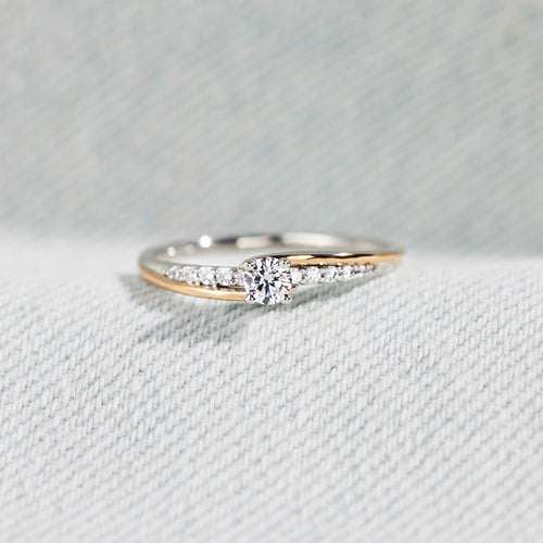 Two Rows of Diamond Electroplated Color Coded Stacking Rings