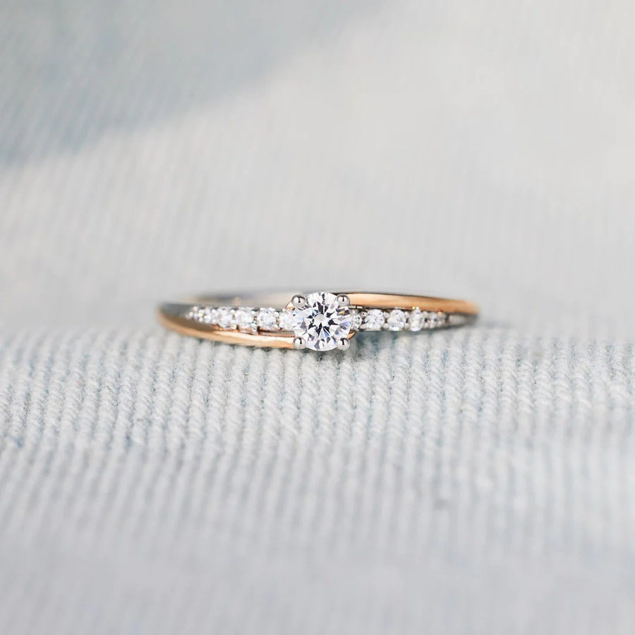 Two Rows of Diamond Electroplated Color Coded Stacking Rings