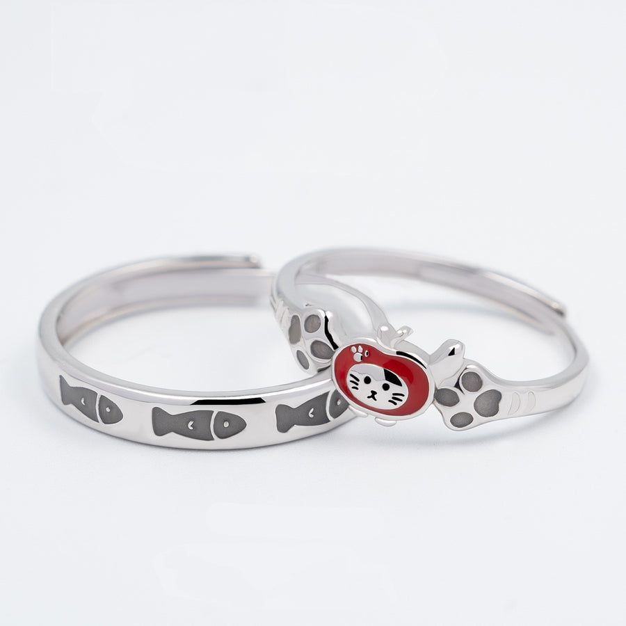 Fashionable Adjustable Sterling Silver Stacking Rings