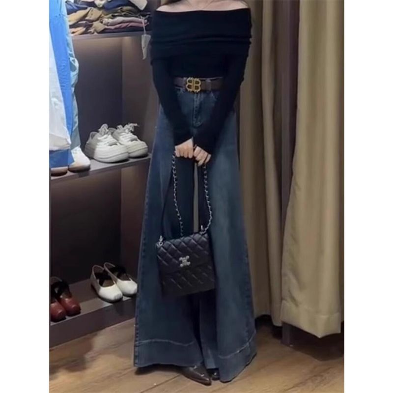 Stretchy Loose-fit Figure-flattering High-waist Jeans
