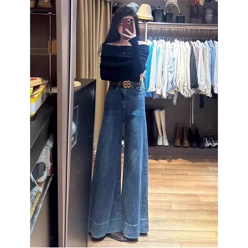 Stretchy Loose-fit Figure-flattering High-waist Jeans