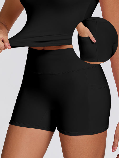 Womens Quick-Drying Yoga Outfit With Pockets for Fitness