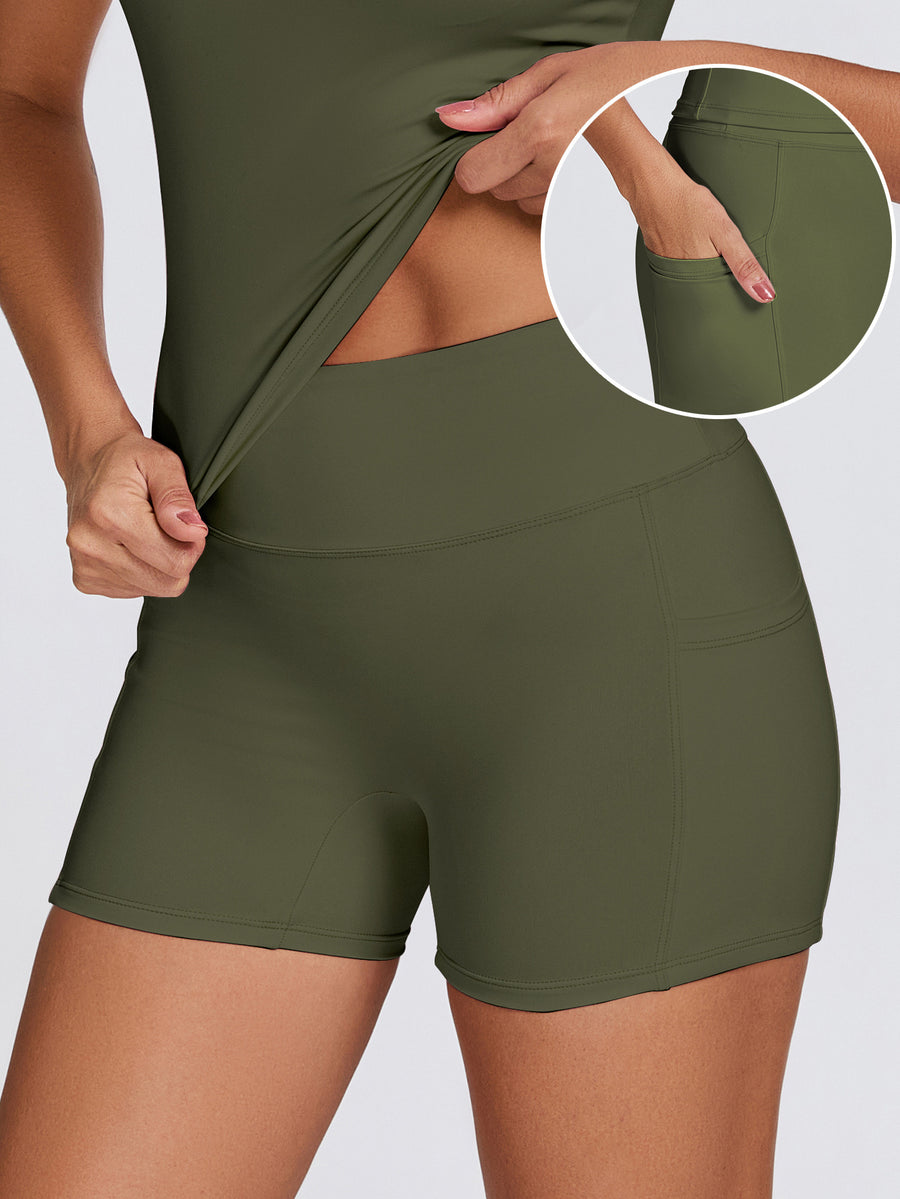 Womens Quick-Drying Yoga Outfit With Pockets for Fitness