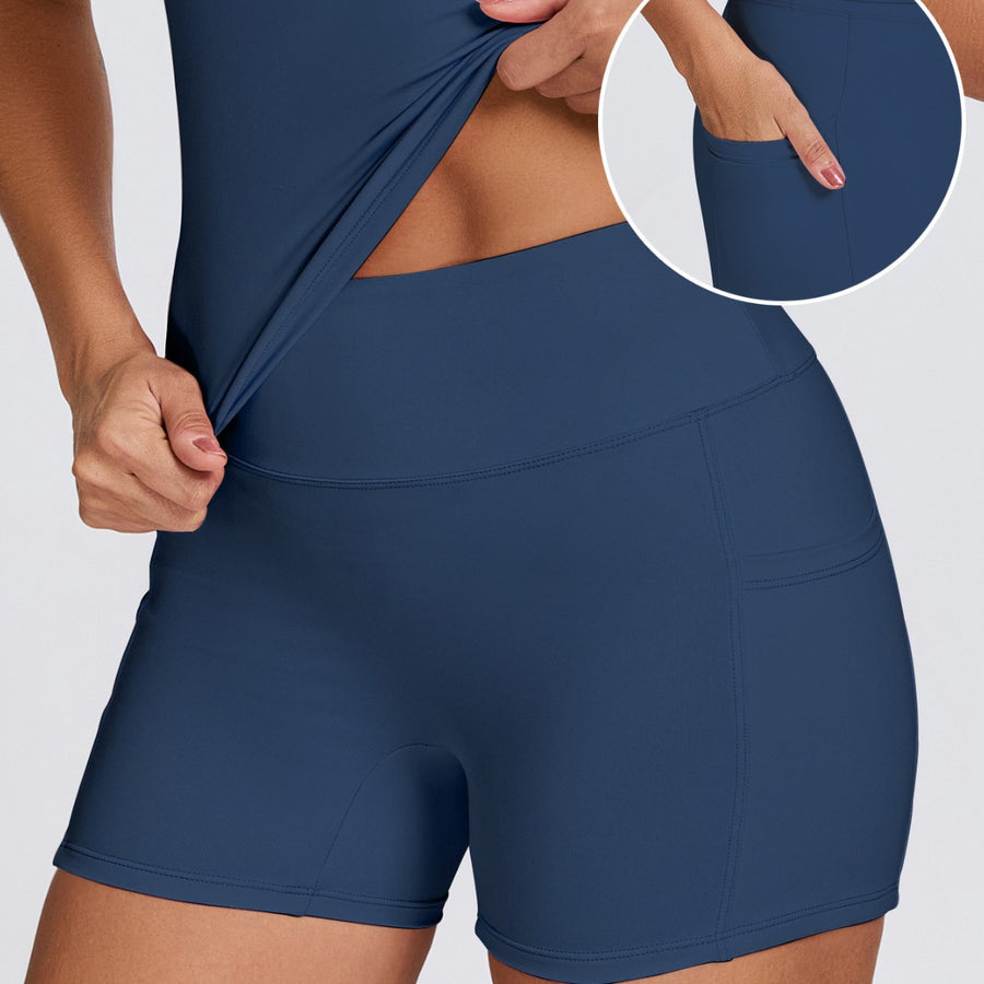 Womens Quick-Drying Yoga Outfit With Pockets for Fitness