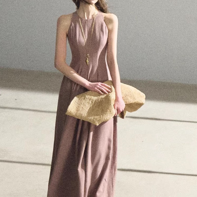Stylish Sleeveless Waist-Cinching Dress for Women