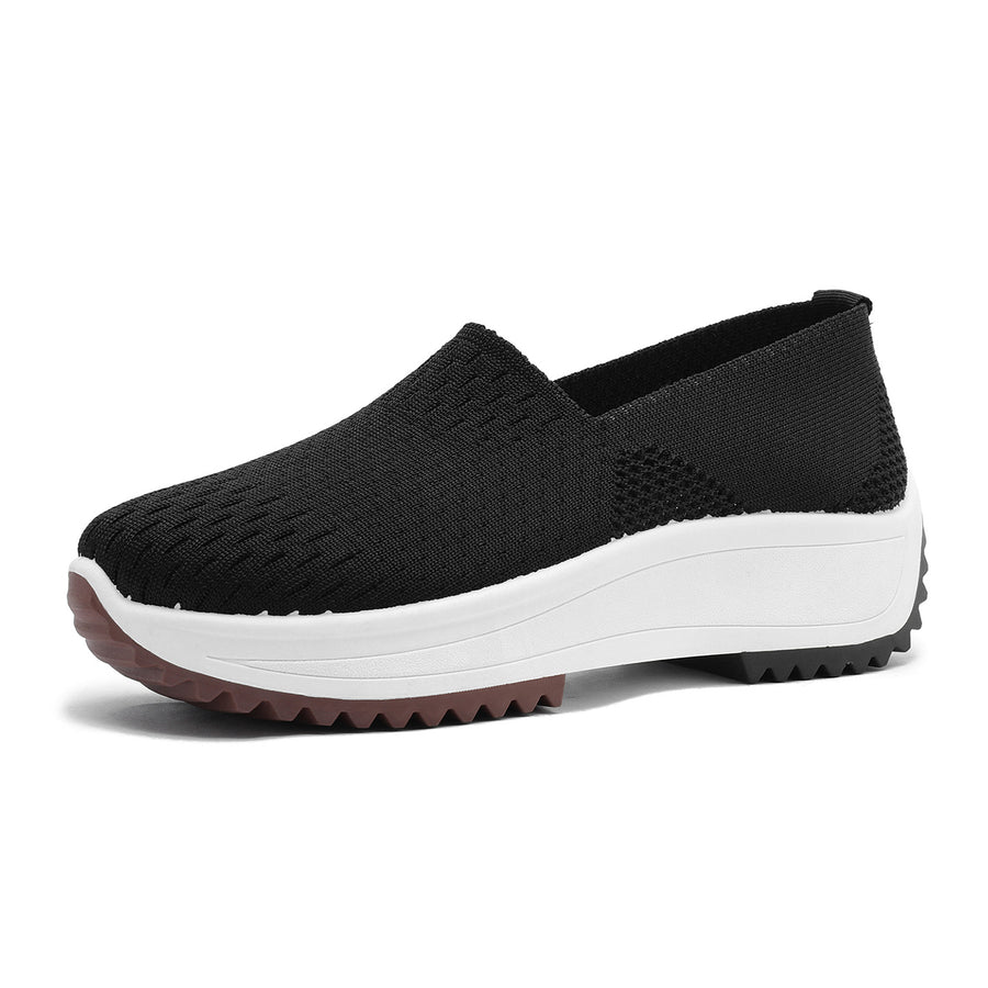 Cuff-height Heel-less Thick-soled Shoes for Effortless Style
