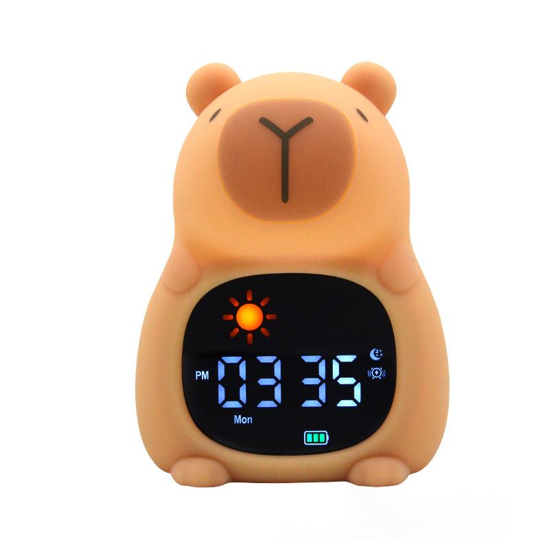 LED Strip Cartoon Animal Lion Alarm Clock Night Light