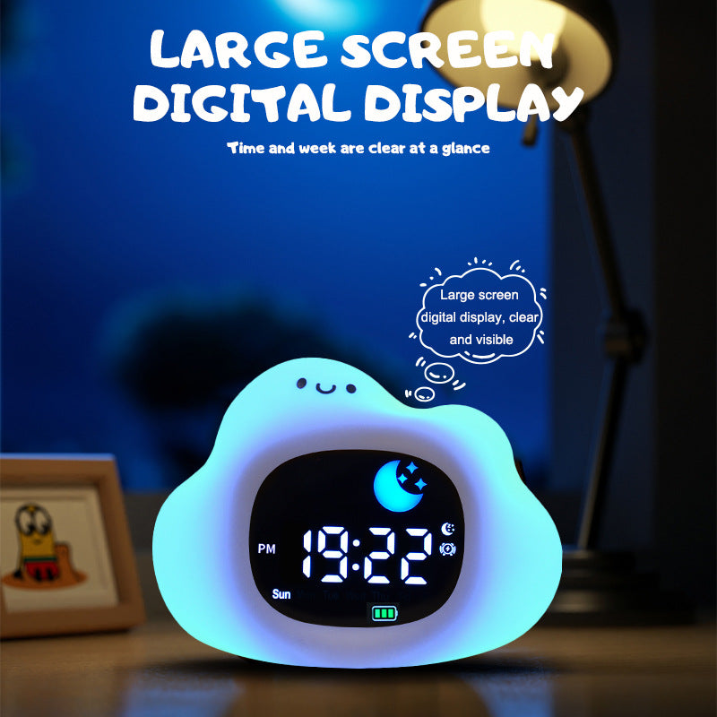 LED Strip Cartoon Animal Lion Alarm Clock Night Light