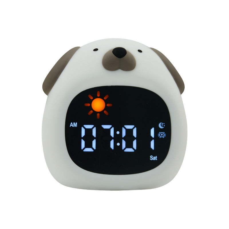 LED Strip Cartoon Animal Lion Alarm Clock Night Light