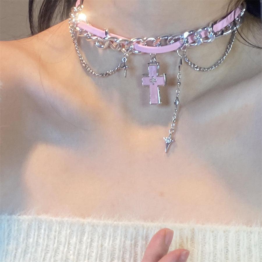 Heart Pendant Choker Necklace for Daily Wear - Sweet Style